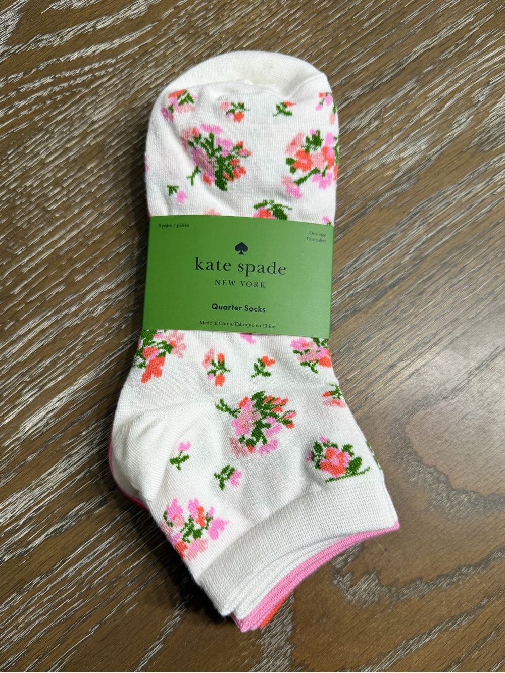 3-Pair Pack of Womens Kate Spade New York Quater Socks